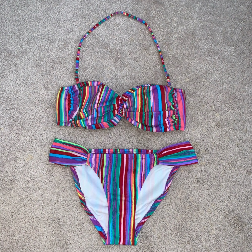 Victoria’s Secret colorful striped bikini
